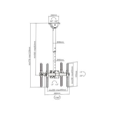Кронштейн  PLB-CE944-01SD для двух ТВ
